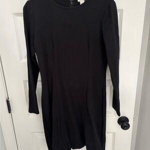 J. Crew Black Long-Sleeve Bodycon Dress